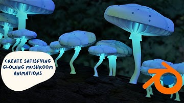 How To Make Satisfying Glowing Mushroom Animations | Easy Blender Tutorial #blender #learnbelender