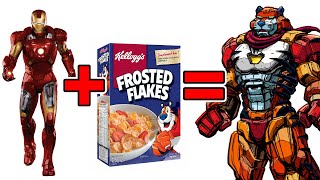 AVENGERS + CEREAL MASCOTS Character FUSION!  And I better guess the CEREAL - OR ELSE!