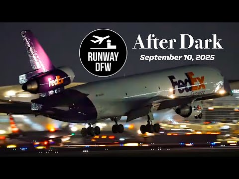 LIVE 🔴 DFW Airport ✈️ Plane spotting at night 🌛 September 10, 2025