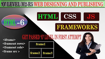 o level m2 r5  web designing and publishing  html class-6 iframe, frameset src