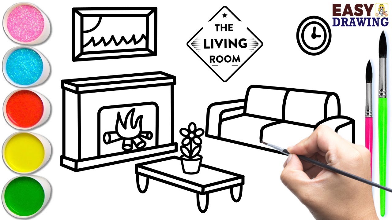 How To Draw A Living Room Step By