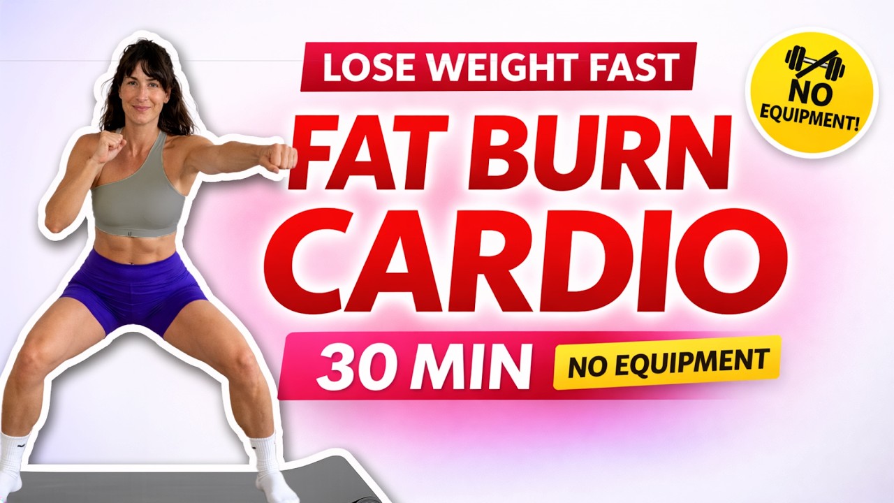 30 MIN Fat Burning Cardio HIIT Workout at Home (NO Equipment) - YouTube
