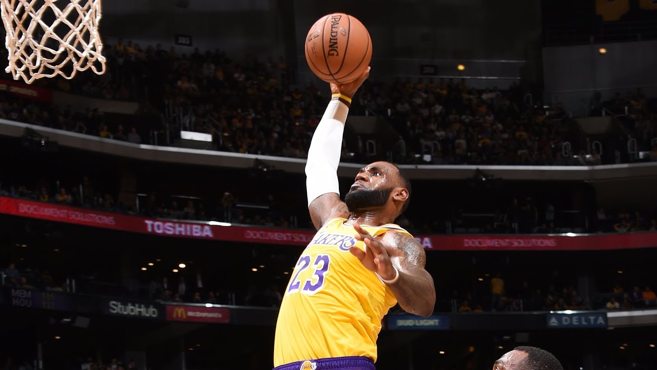 Every Angle Lebrons 1st Dunk In A Lakers Uniform Youtube