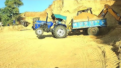 2 JCB 3dx 4wd Backhoe machine working Together Eicher 380 Massey ferguson 241 2035 Loding Mud