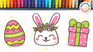 3 Easter Drawings 🐰 Egg, Bunny and Gift by Desenhos da Tia Anabela 84 views 2 months ago 9 minutes, 20 seconds