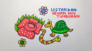 Poster pelestarian hewan dan tumbuhan yang mudah