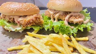 KFC Zinger Burger Recipe With Sauce | Zinger Burger Recipe | By Spicy Sugars