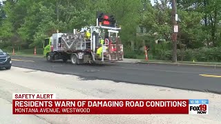 Residents warn of damaging road conditions on Montana Avenue in Westwood