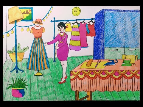 DRAWING OF THE SUBJECT: MY DREAM | FASHION DESIGNER | KC art - YouTube