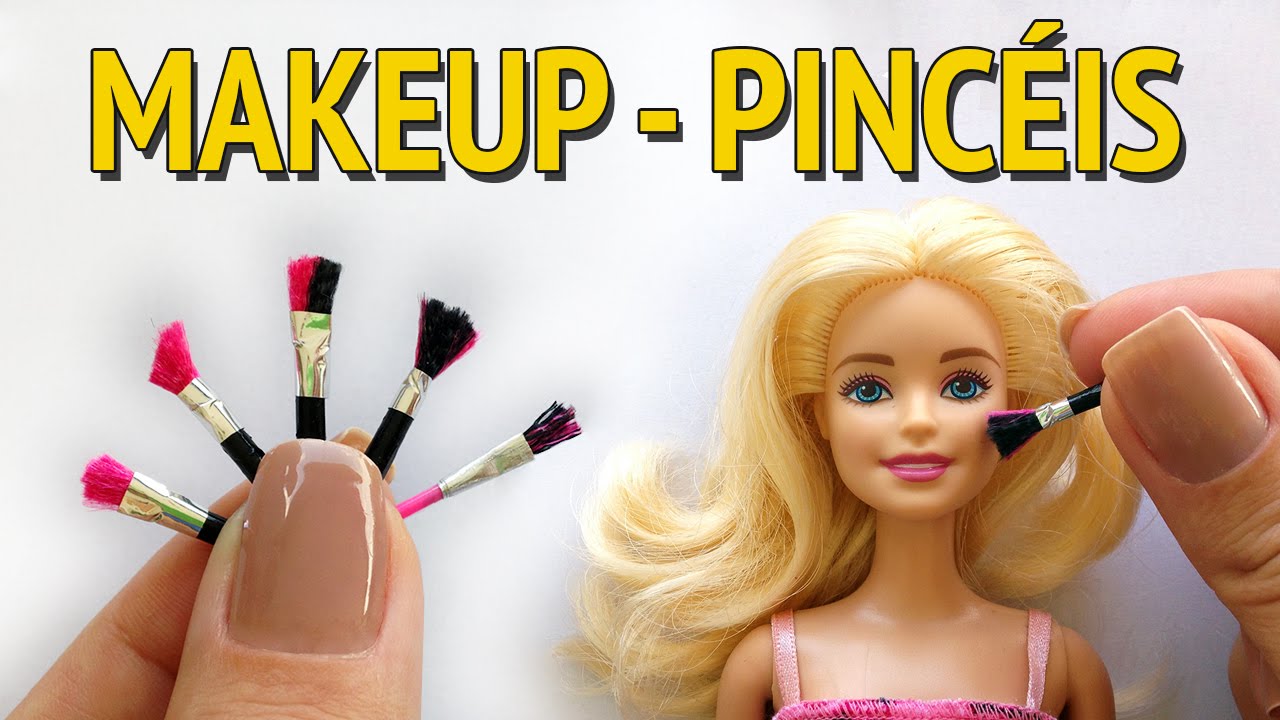 Como Fazer Pincel de Maquiagem (Makeup) para Barbie e Outras