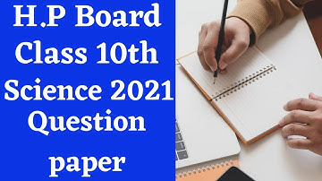 Hpbose 10th science question paper 2021 |hpboard| 10th class science model question paper 2021