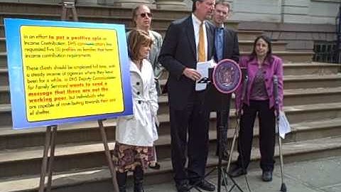 Bill de Blasio Speaks About General Welfare Hearing Committee