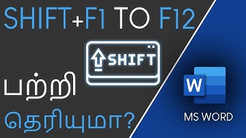 Shift F1 to F12 Shortcut Keys in MS Word in Tamil