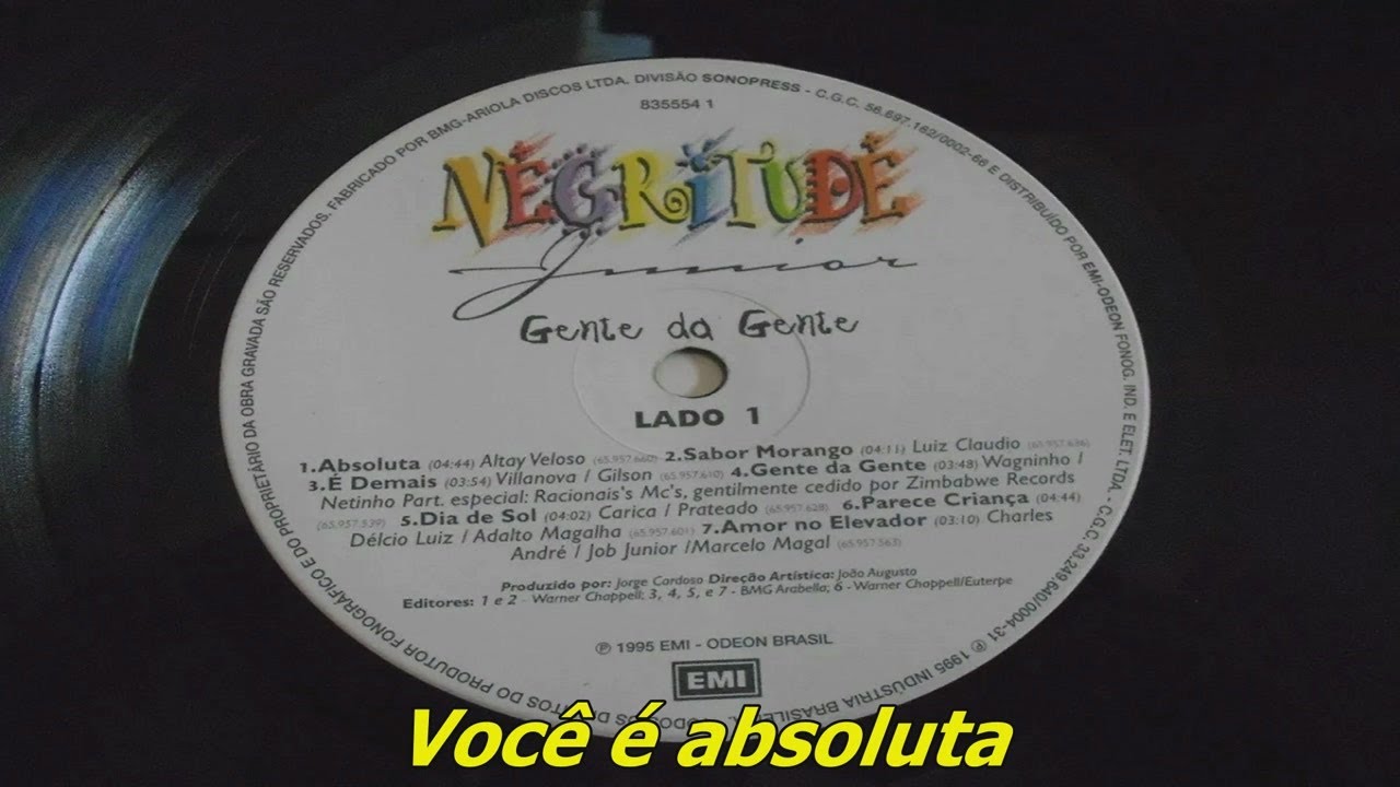 Negritude Júnior 1995 Absoluta (Slideshow/Letra)