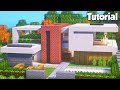Minecraft : How to build an large Modern House Tutorial (Easy!) #7