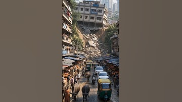 House on the Edge of Collapse in Busy Street. #collapse #disaster