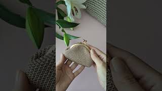 Cute Golden Crochet Coin Purse 💕