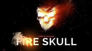 Fire Skull Animated Twitch Overlay Package | Stream Pack