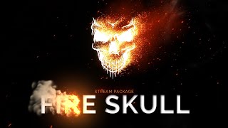 Fire Skull Animated Twitch Overlay Package | Stream Pack screenshot 1