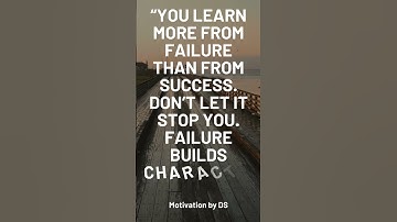 “You learn more from failure than from success  Don’t let it stop you  Failure builds character ”