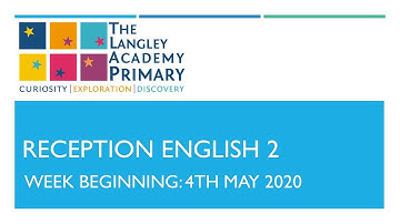 Reception English - Week Three - Lesson Two