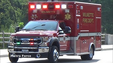 Wilmette IL Fire Dept Ambulance 27 Transporting