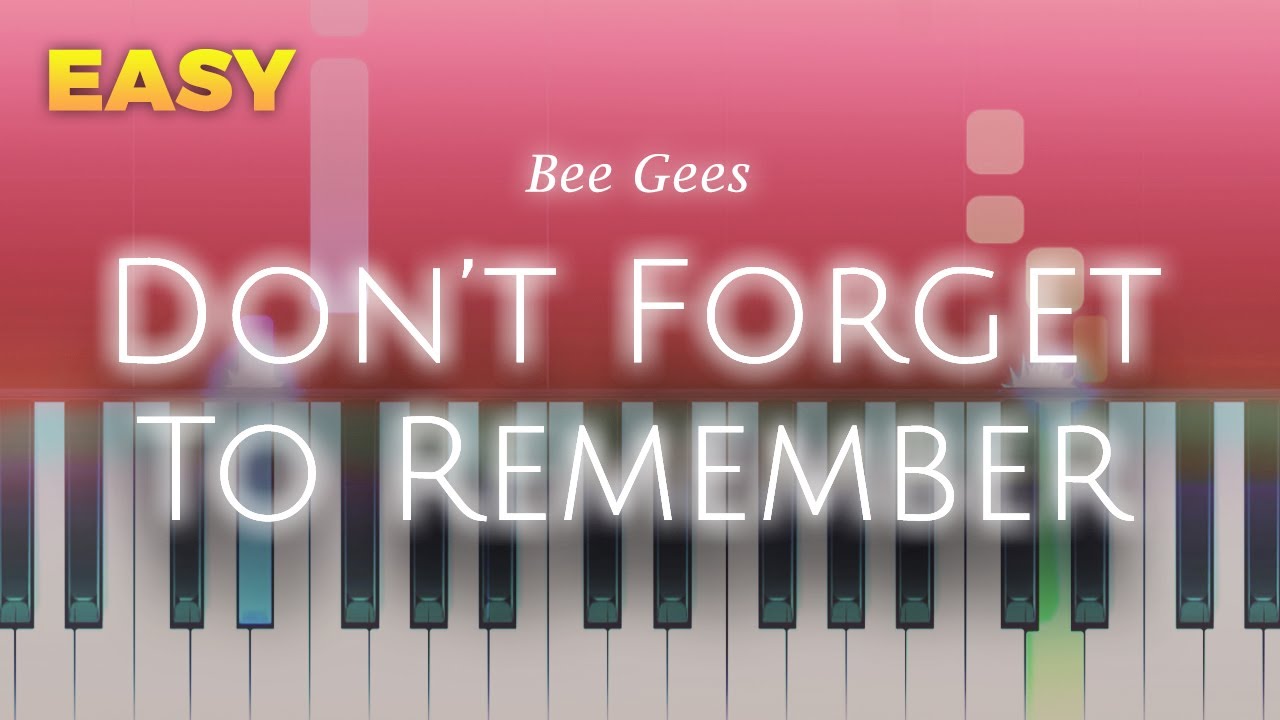 Bee Gees - Don’t Forget To Remember - EASY Piano TUTORIAL by Piano Fun Play