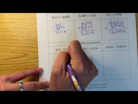 Adding and Subtracting Decimals