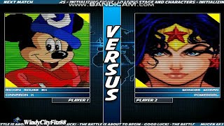 WindyCityFitz88 Mugen Battles | Mickey Mouse EX & Cinnamon X vs Wonder Woman & Power Girl