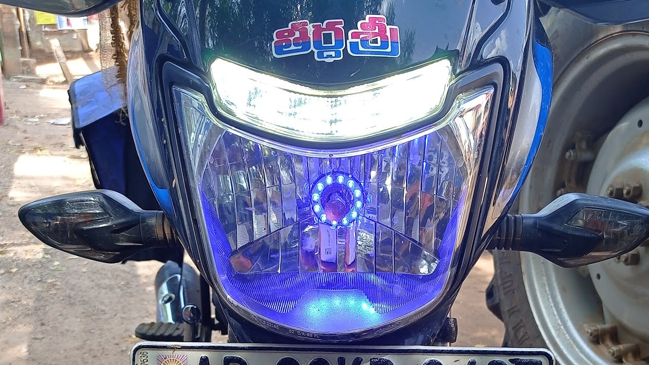 Installation Led Ring light with flat mirror in scooty & all bikes | modification |