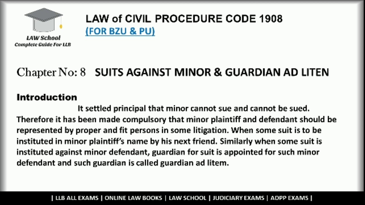 Civil Suit Against Minor And Guardian Ad Litem RULE 3 & 11 ORDER 32