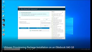 VMware Provisioning Package Installation on an Elitebook 840 G8