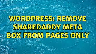 Wordpress Remove Sharedaddy Meta Box From Pages Only