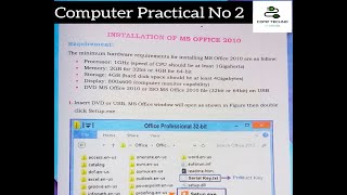 Celebrity Class 9 Practical No 2 (Installation of MS OFFICE 2010) Wealth