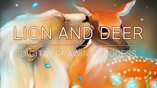 Lion And Deer | Mystery Animal | Illustration | Time-Lapse screenshot 3