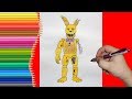 How to draw Broken Spring Bonnie, Как нарисовать Сломанного Спринг Бонни