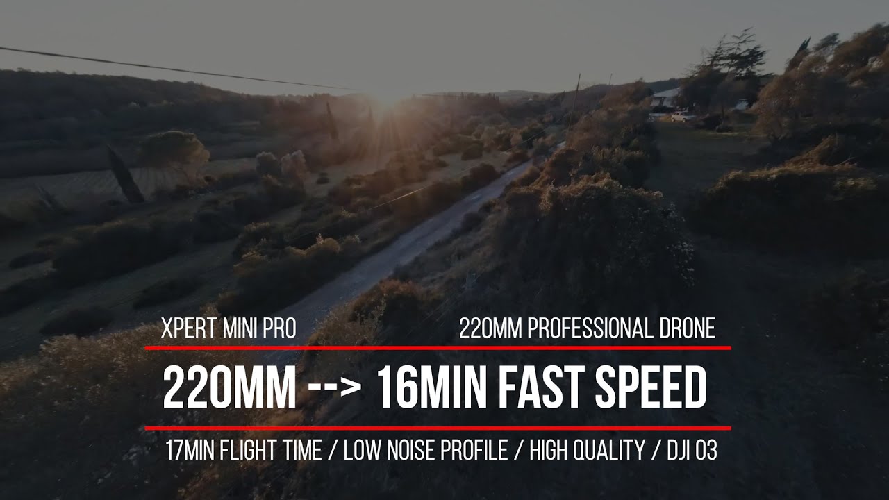 The 220mm Xpert Mini Pro is able to offer 16min of flight time in fast ...