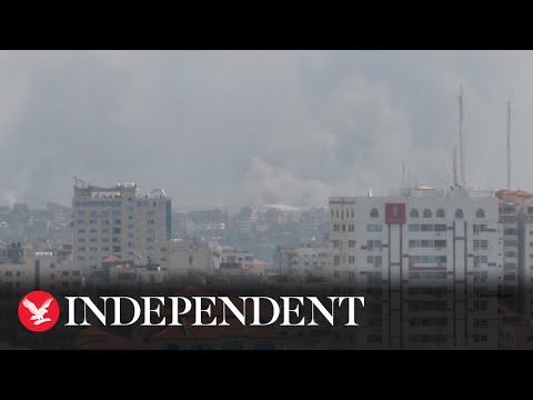 Live: Gaza skyline as Israeli airstrikes continue to bombard territory