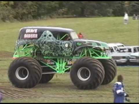 Monster Trucks Grave Digger, Towasaurus Wrex, Thrasher and Sudden Impact rip up the turf at the Ludwig's Corner Horse Show Grounds in Chester County, Pennsylvania.