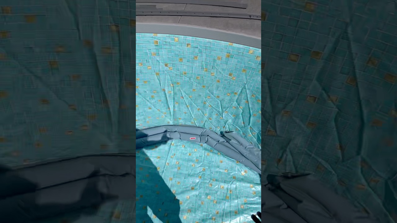 MORE TRICKS FOR SETTING POOL LINERS #swimmingpool #tricksofthetrade #howto #shorts