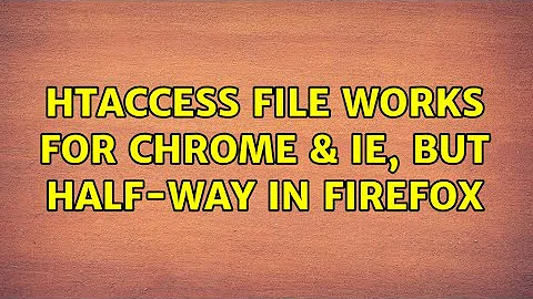 htaccess file works for Chrome & IE, but half-way in Firefox