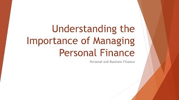 The Importance of Managing Personal Finance | Pearson Edexcel BTEC Business Extended Diploma