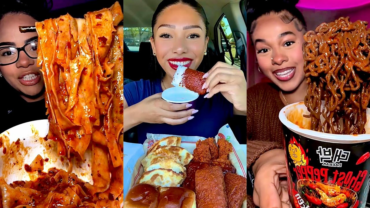 🍺TIKTOK MUKBANG COMPILATION + MY HONEST REVIEW👀 || In-N-Out, Jollibee, Popeyes, Wingstop & More!