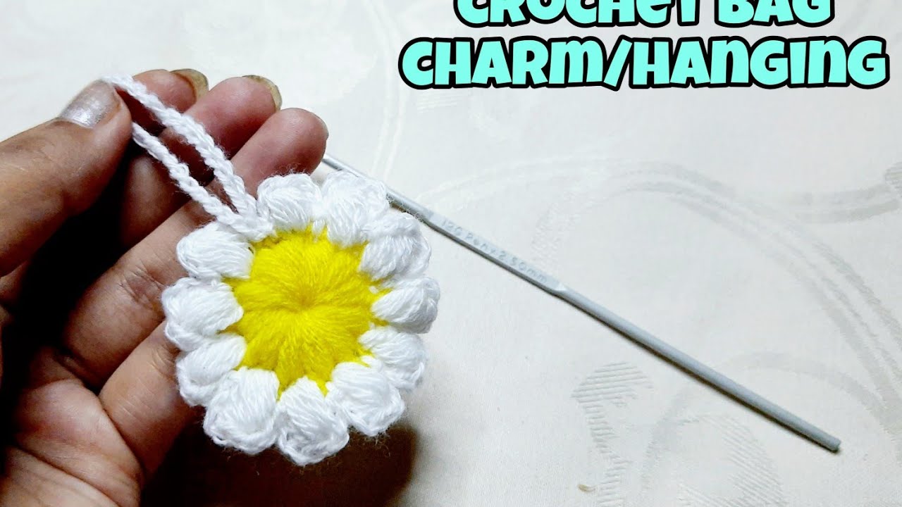 Crochet flower bag charm how to crochet a flower bag charm bag