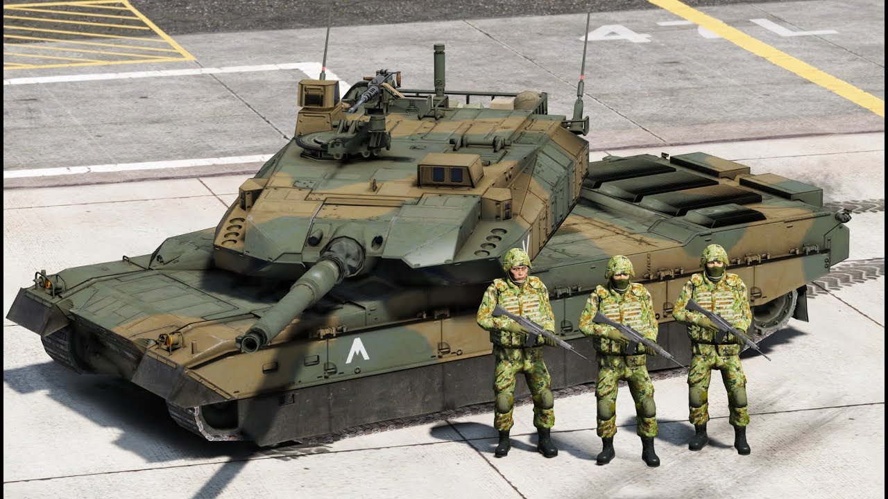Gta5 自衛隊modが登場 10式戦車や74式戦車やf 15戦闘機や式5 56mm小銃が登場する 自衛官 Youtube