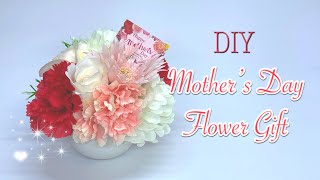 【母の日に贈ろう】100均の造花で手作りフラワーギフト　お祝いやプレゼントにもおすすめ　DIY Mother’s Day Flower Arrangement