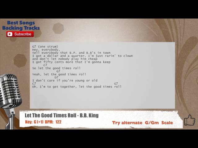 🎙 Let The Good Times Roll - B.B. King Vocal Backing Track with chords and lyrics class=