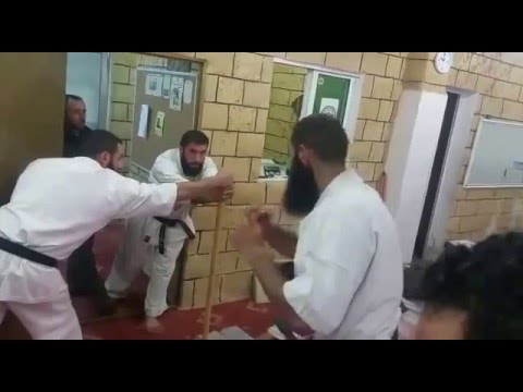 تكسير فحص حزام اسود كيوكشن كراتيه محمد أبو هنطش