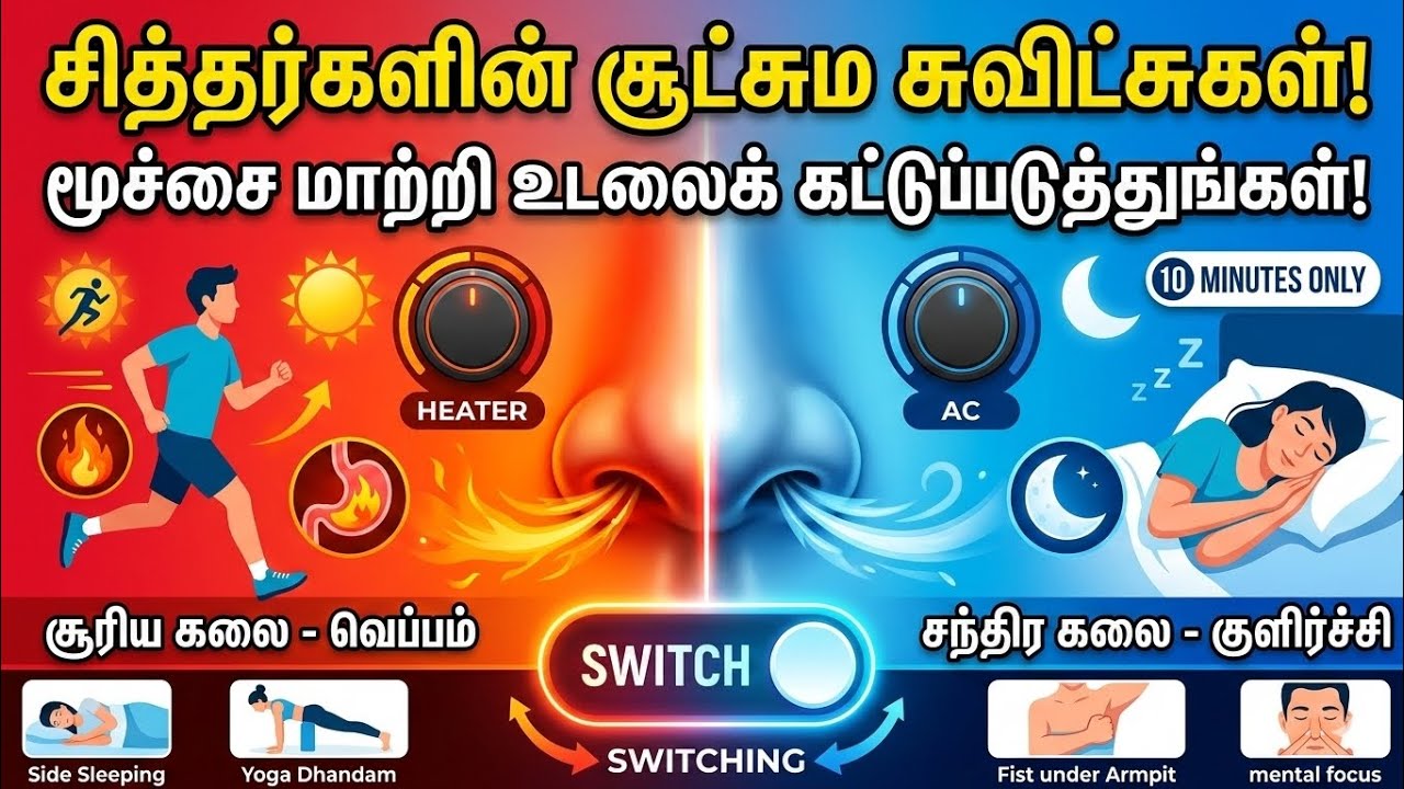 மூச்சை ஒரு நாசியில் இருந்து இன்னொரு நாசிக்கு மாற்றும் சூட்சும சுவிட்ச் ஆன் செய்யும் ரகசியங்கள்