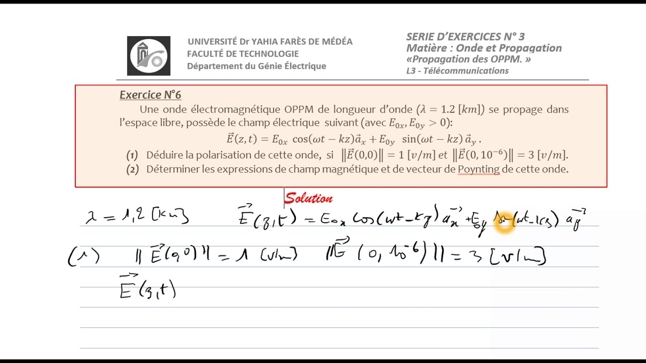 Solution Serie N 3 Youtube
